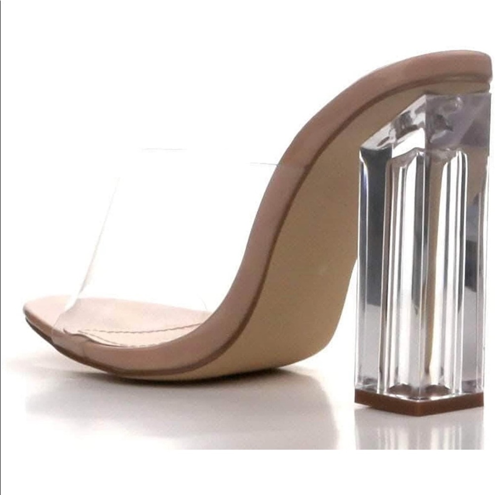 Cape Robbin Fusion Clear Chunky Block High Heels